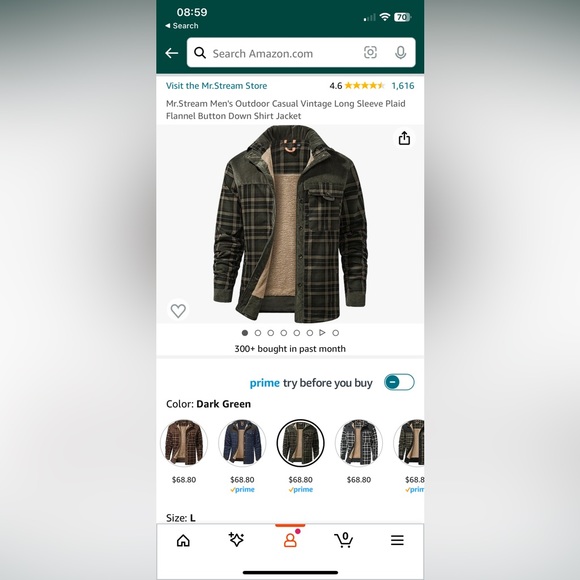 Mr Stream Casual Vintage Long Sleeves Plaid Flannel Button Down Shirt Jacket - Picture 4 of 4